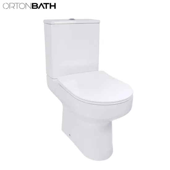 Ortonbath 이중 수세식 변기, UF 소프트 클로징 시트, 욕실용 변기 컴포트 높이 타원형 세라믹 투피스 변기